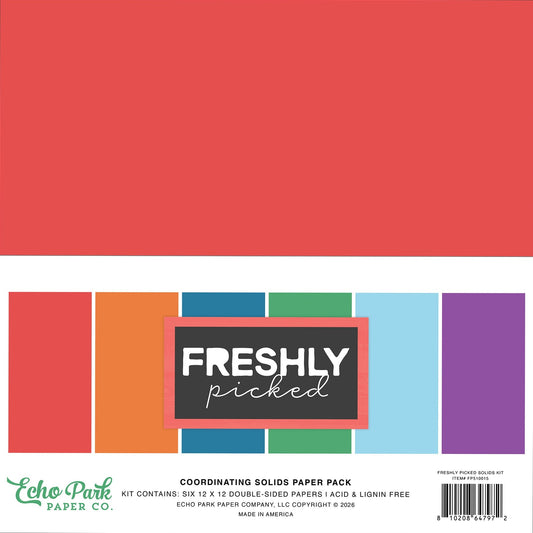 Echo Park Solids Kit 12"X12"-Freshly Picked
