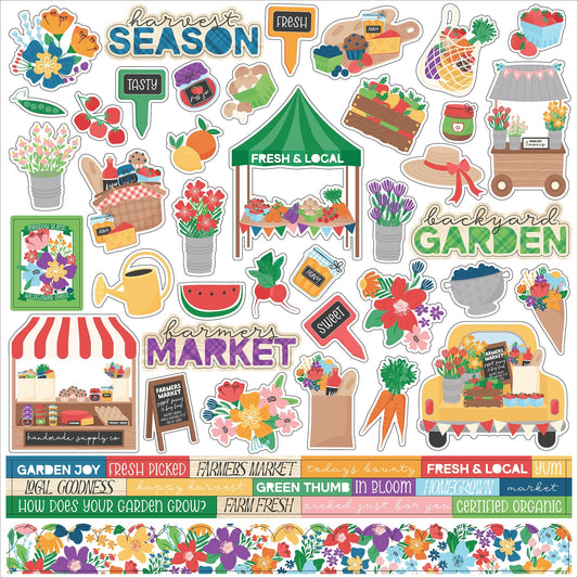 Echo Park Elements Cardstock Stickers 12"X12"-Freshly Picked