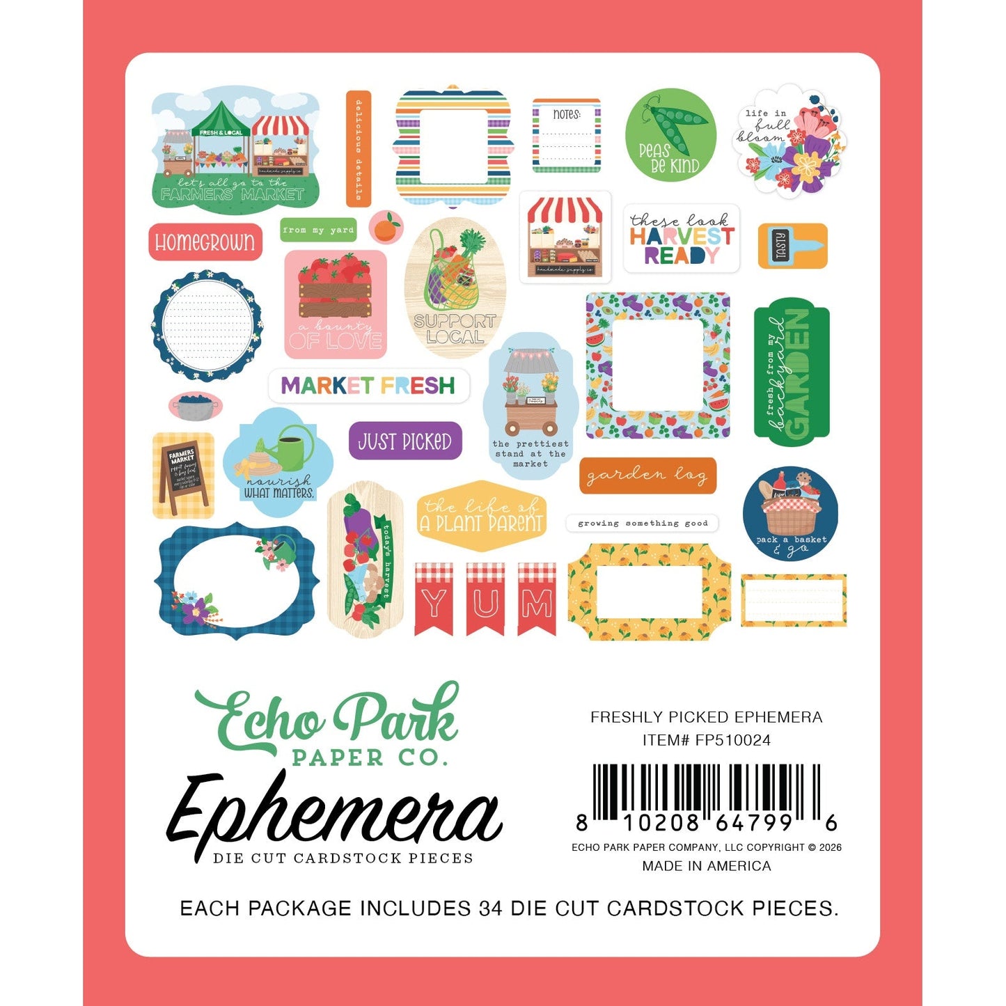 Echo Park Ephemera-Freshly Picked