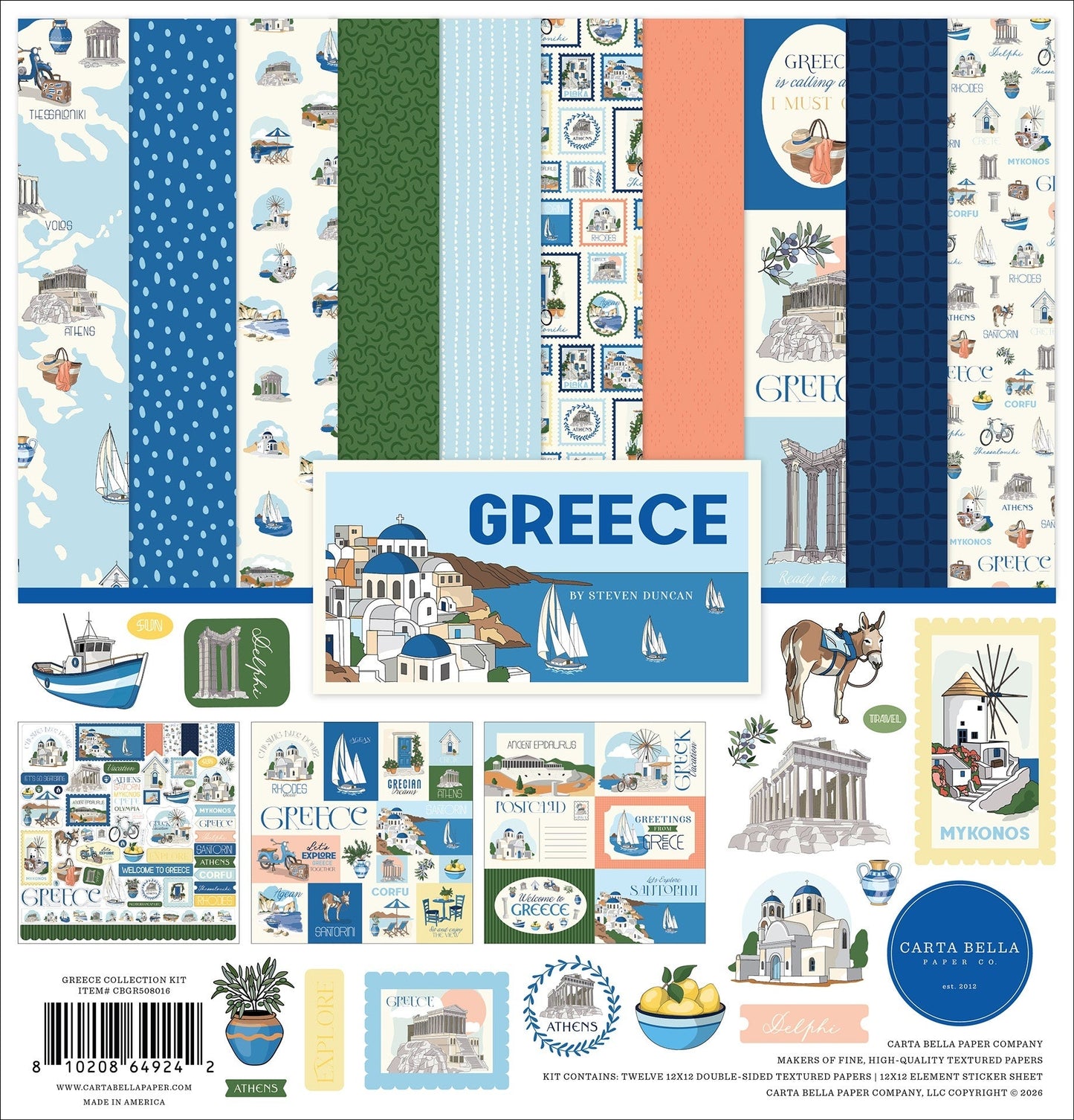 Carta Bella Collection Kit 12"X12"-Greece