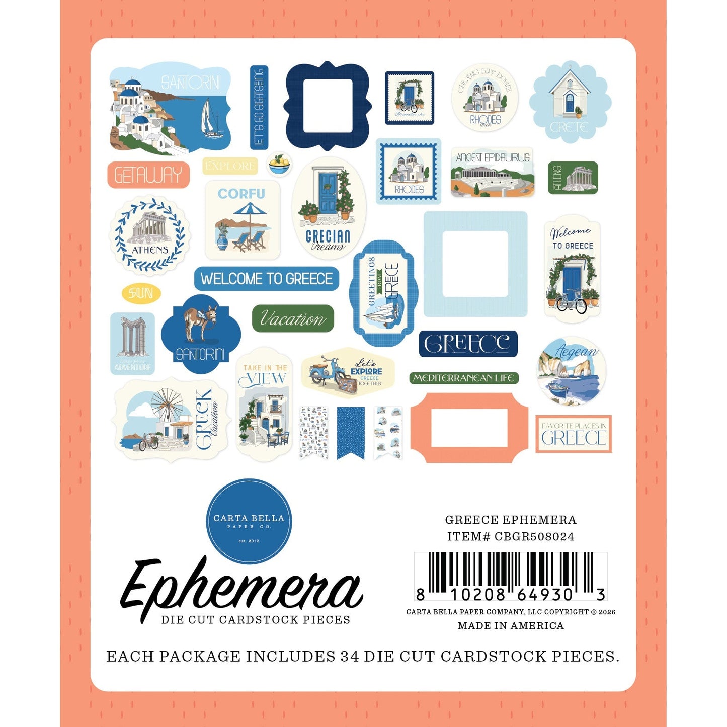 Carta Bella Ephemera-Greece
