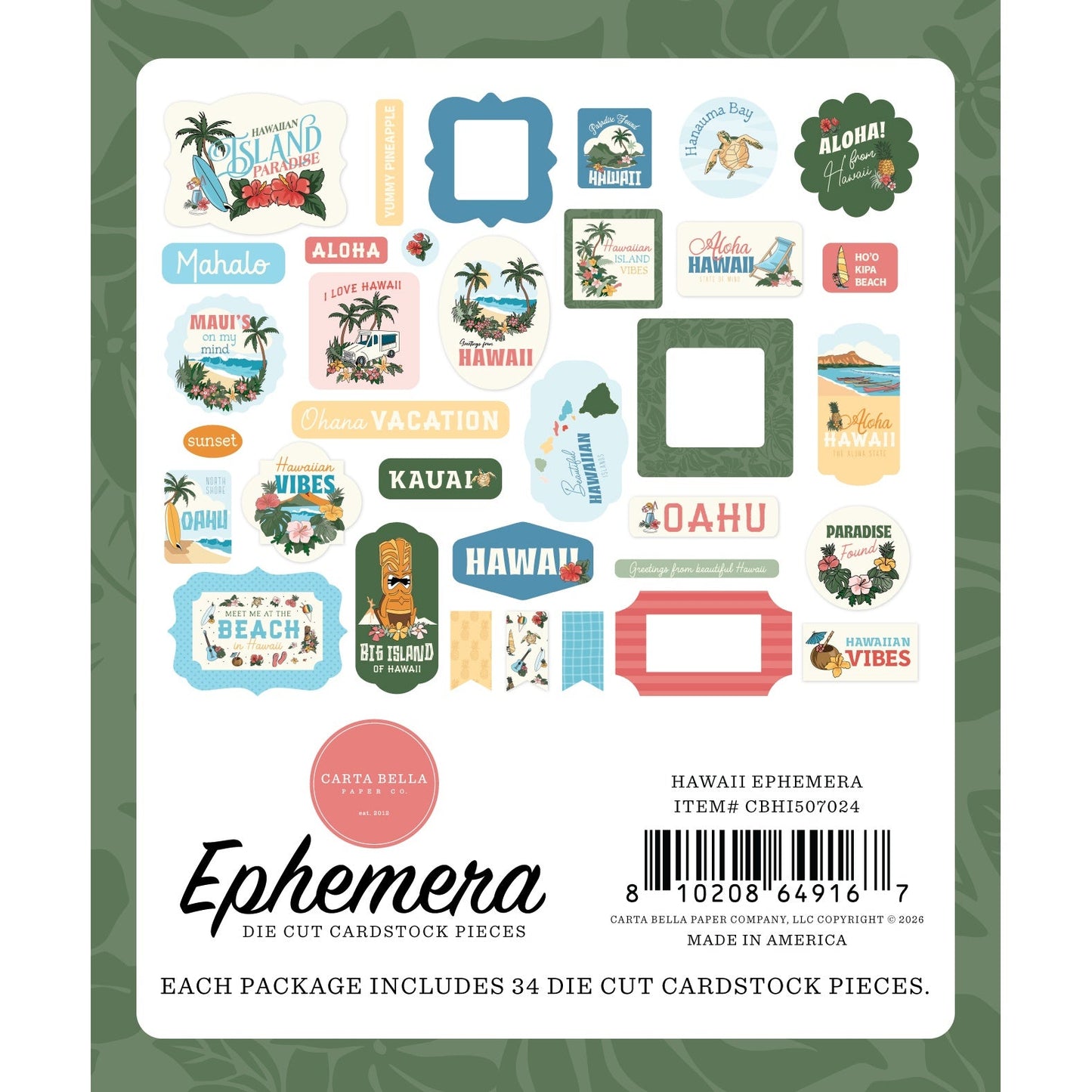 Carta Bella Ephemera-Hawaii