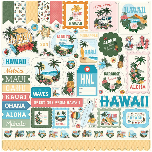 Carta Bella Elements Cardstock Stickers 12"X12"-Hawaii