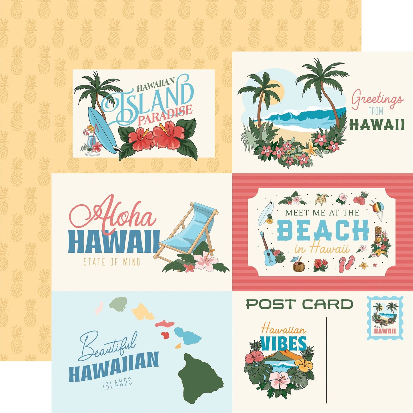 Carta Bella Hawaii Double-Sided Cardstock 12"X12"-Select Style