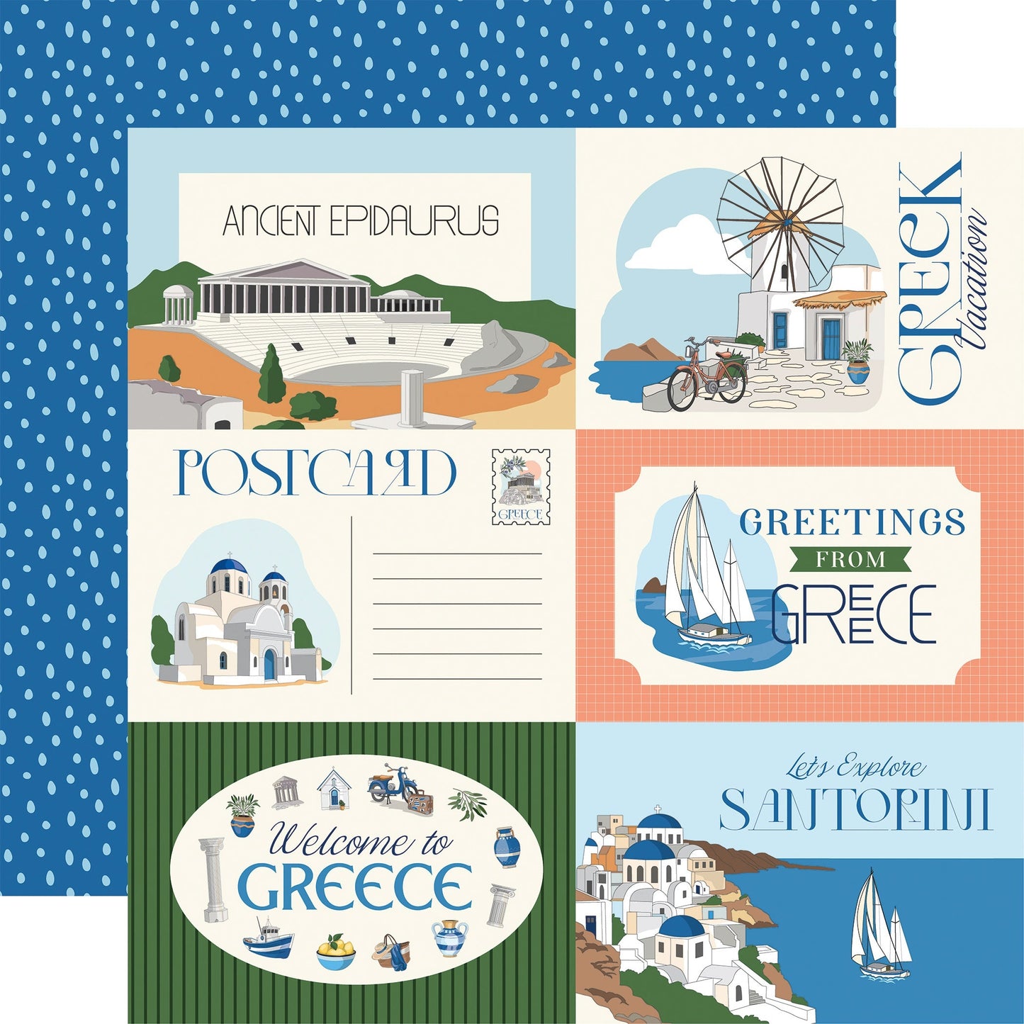 Carta Bella Greece Double-Sided Cardstock 12"X12"-Select Style