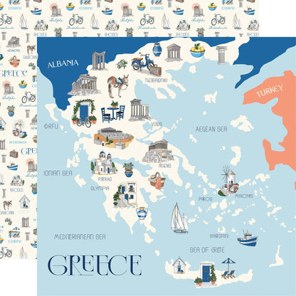 Carta Bella Greece Double-Sided Cardstock 12"X12"-Select Style