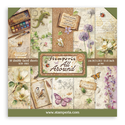 Stamperia Scrapbooking Double-Sided Paper Pad 8"X8" 10/Pkg-All Around