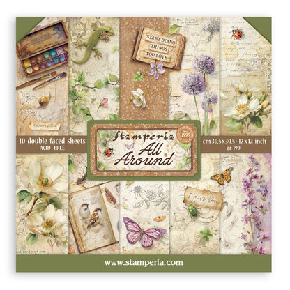 Stamperia Scrapbooking Double-Sided Paper Pad 12"x12" 10/Pkg-All Around