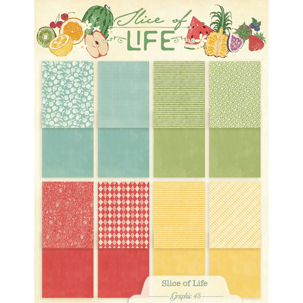 Graphic 45 Patterns & Solids Collection Pack 8.5"X11"-Slice of Life
