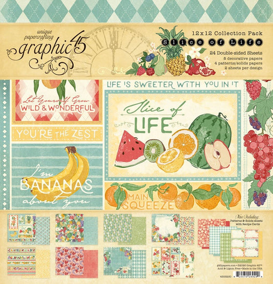 Graphic 45 Collection Pack 12"X12"-Slice of Life