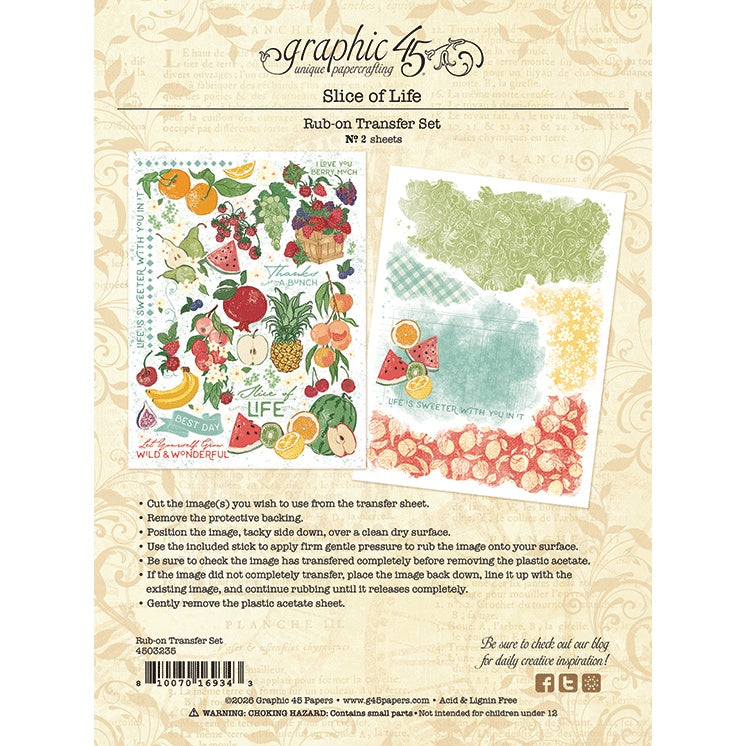 Graphic 45 Rub-On Transfers-Slice of Life