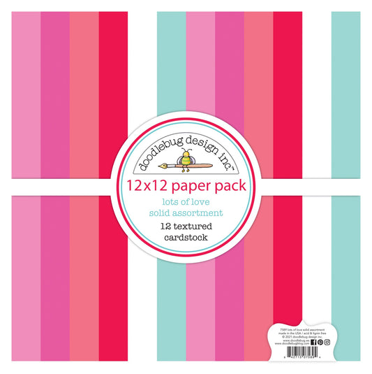 Doodlebug Lots of Love Textured Cardstock Assortment Pack