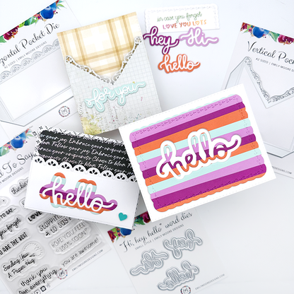 Hi, hey, hello Word Dies - Large Style