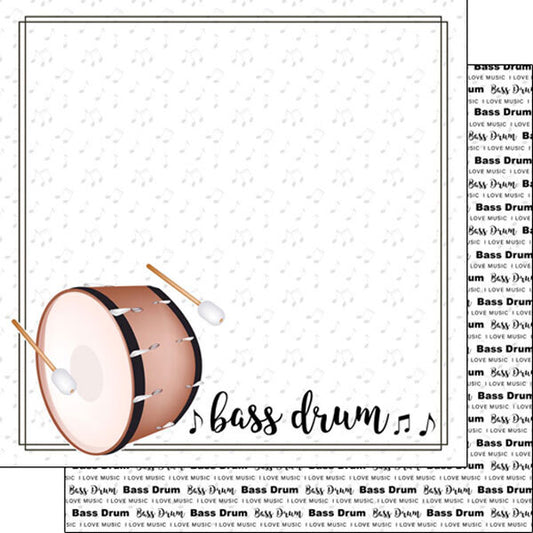 Bass Drum Notes 12 x 12 paper