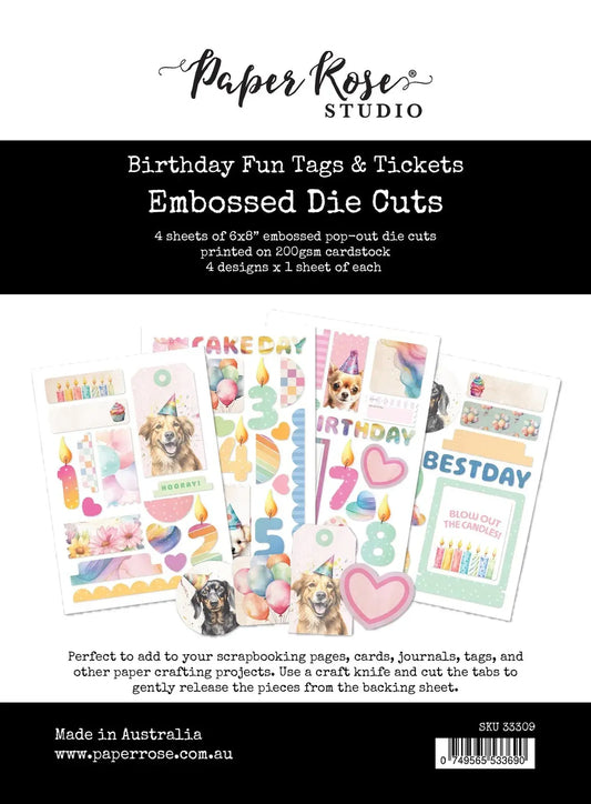 Birthday Fun Tags & Tickets Embossed Die Cuts