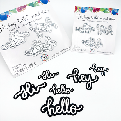 Hi, hey, hello Word Dies - Small Style