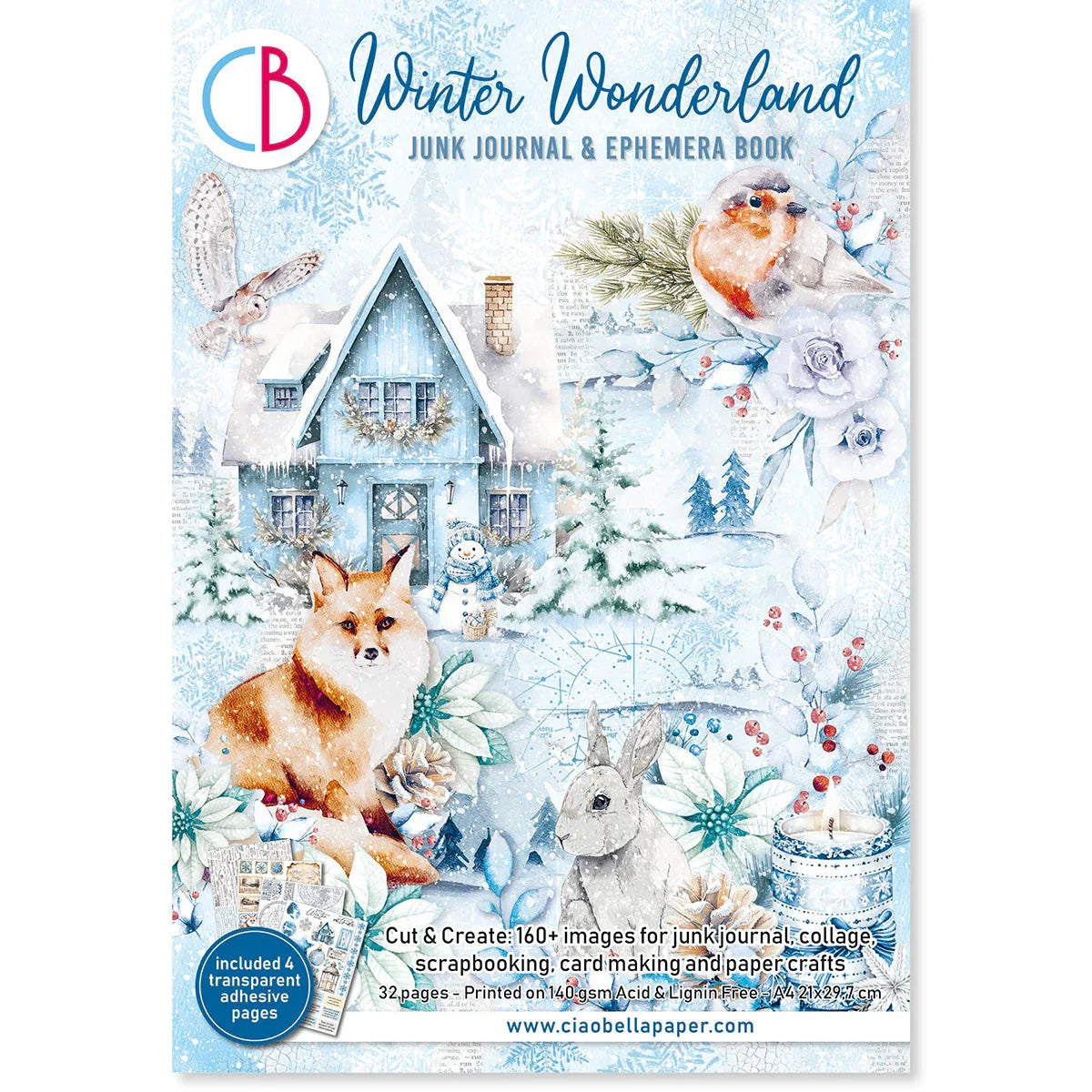 Ciao Bella Winter Wonderland Junk Journal & Ephemera Book A4 32/Pkg