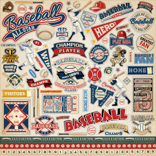 Carta Bella Baseball Element Sticker