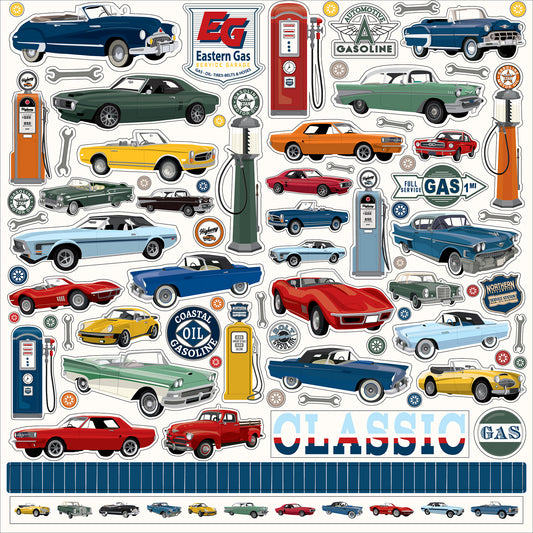 Carta Bella Elements Cardstock Stickers 12"X12"-Cars