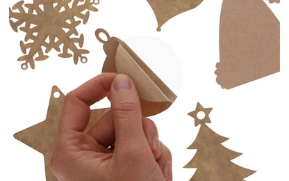Clear Acrylic Ornaments Assorted Holiday 10pc