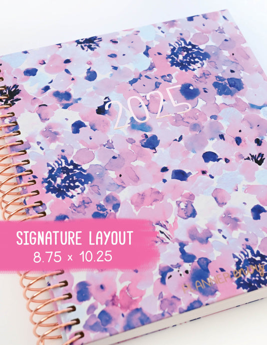 2025 Planner - Signature Layout, Spiral Bound - "Purple Hydrangea" (#212)