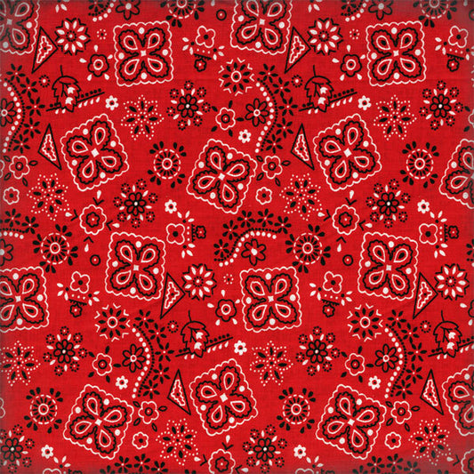 Cowboy Red Bandana Scrapbook Paper 12 x 12
