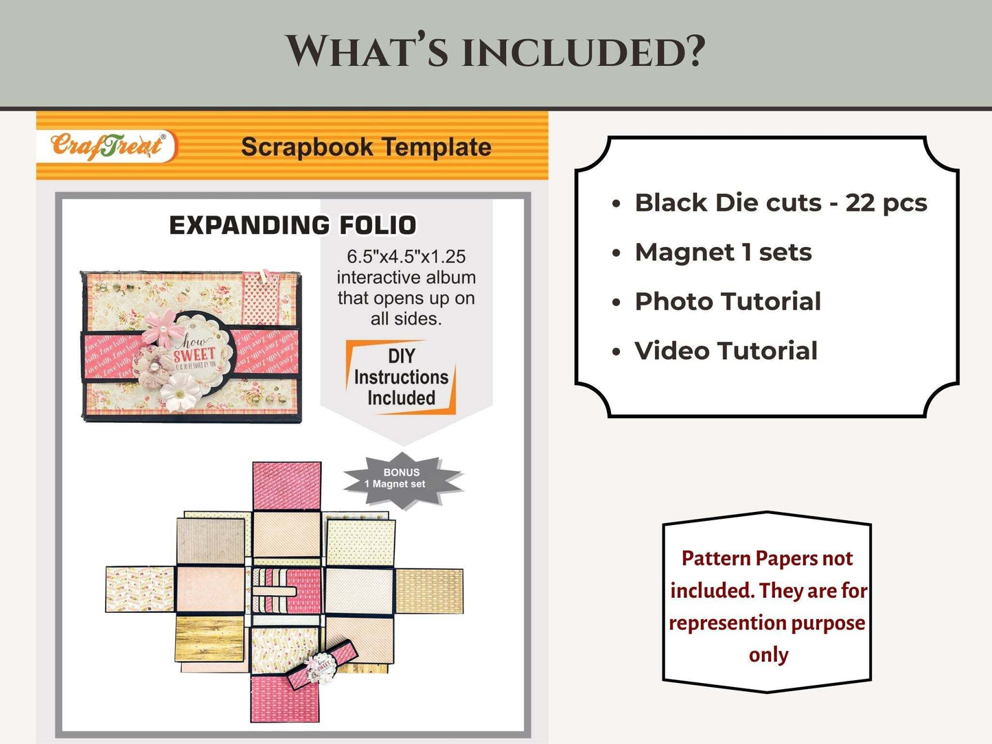 CrafTreat Expanding Folio - Kraft