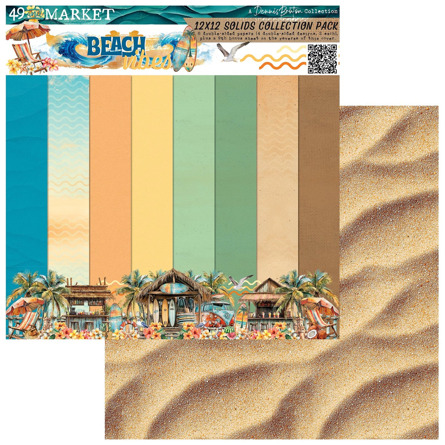 49 And Market Collection Pack 12"X12"-Beach Vibes Solids