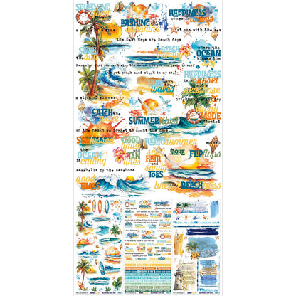49 And Market Rub-On Transfer Set 6"X12"-Beach Vibes