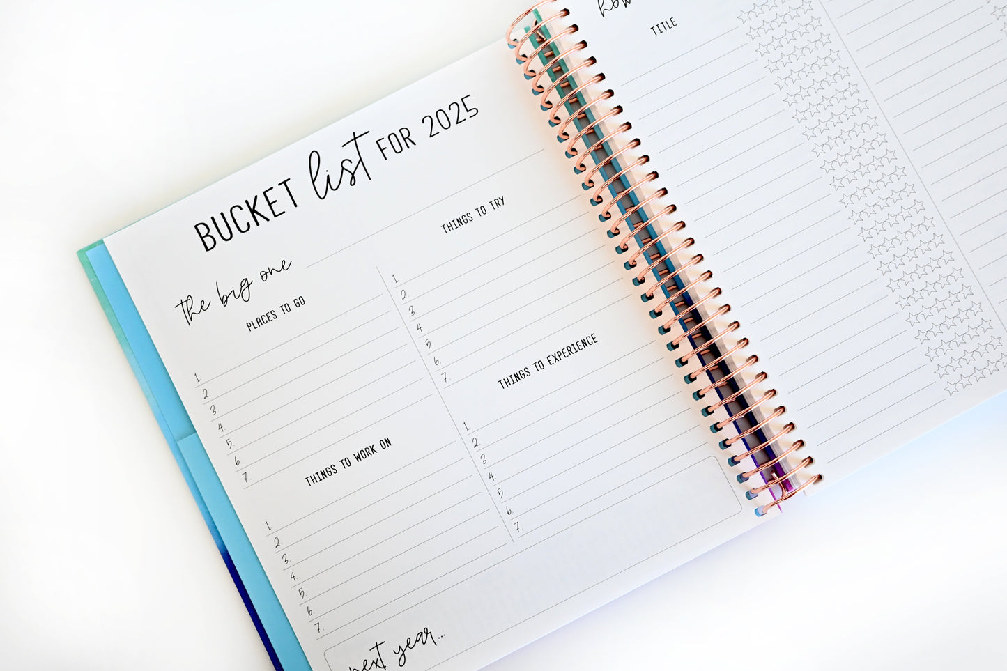 2025 Planner - Signature Layout, Spiral Bound - "Rainbow Glitz" (#201)