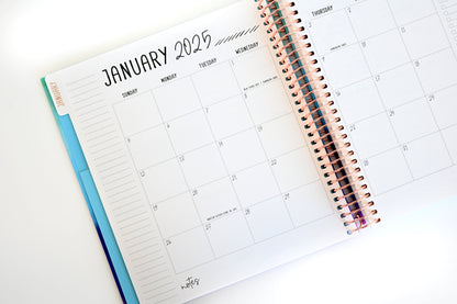 2025 Planner - Signature Layout, Spiral Bound - "Teal Strokes" (#202)