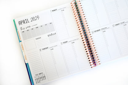 2025 Planner - Signature Layout, Spiral Bound - "Golden Leaves" (#207)