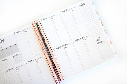 2025 Planner - Signature Layout, Spiral Bound - "Sunset Watercolor" (#203)