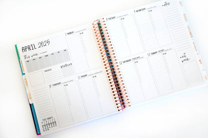 2025 Planner - Signature Layout, Spiral Bound - "Golden Leaves" (#207)