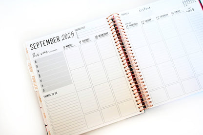 2025 Planner - Vertical Layout, Spiral Bound - "Rainbow Glitz" (#301)