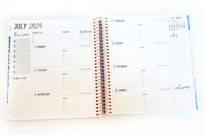 2025 Planner - Horizontal Layout, Spiral Bound - "Stars & Stripes" (#110)