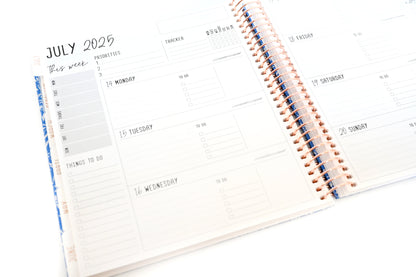 2025 Planner - Horizontal Layout, Spiral Bound - "Rainbow Glitz" (#101)