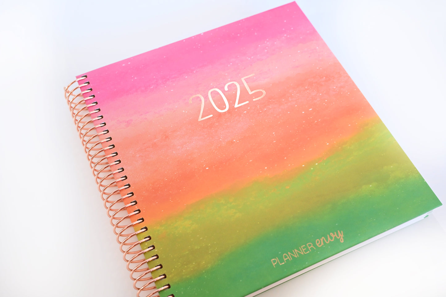 2025 Planner - Vertical Layout, Spiral Bound - "Rainbow Glitz" (#301)