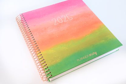 2025 Planner - Signature Layout, Spiral Bound - "Rainbow Glitz" (#201)
