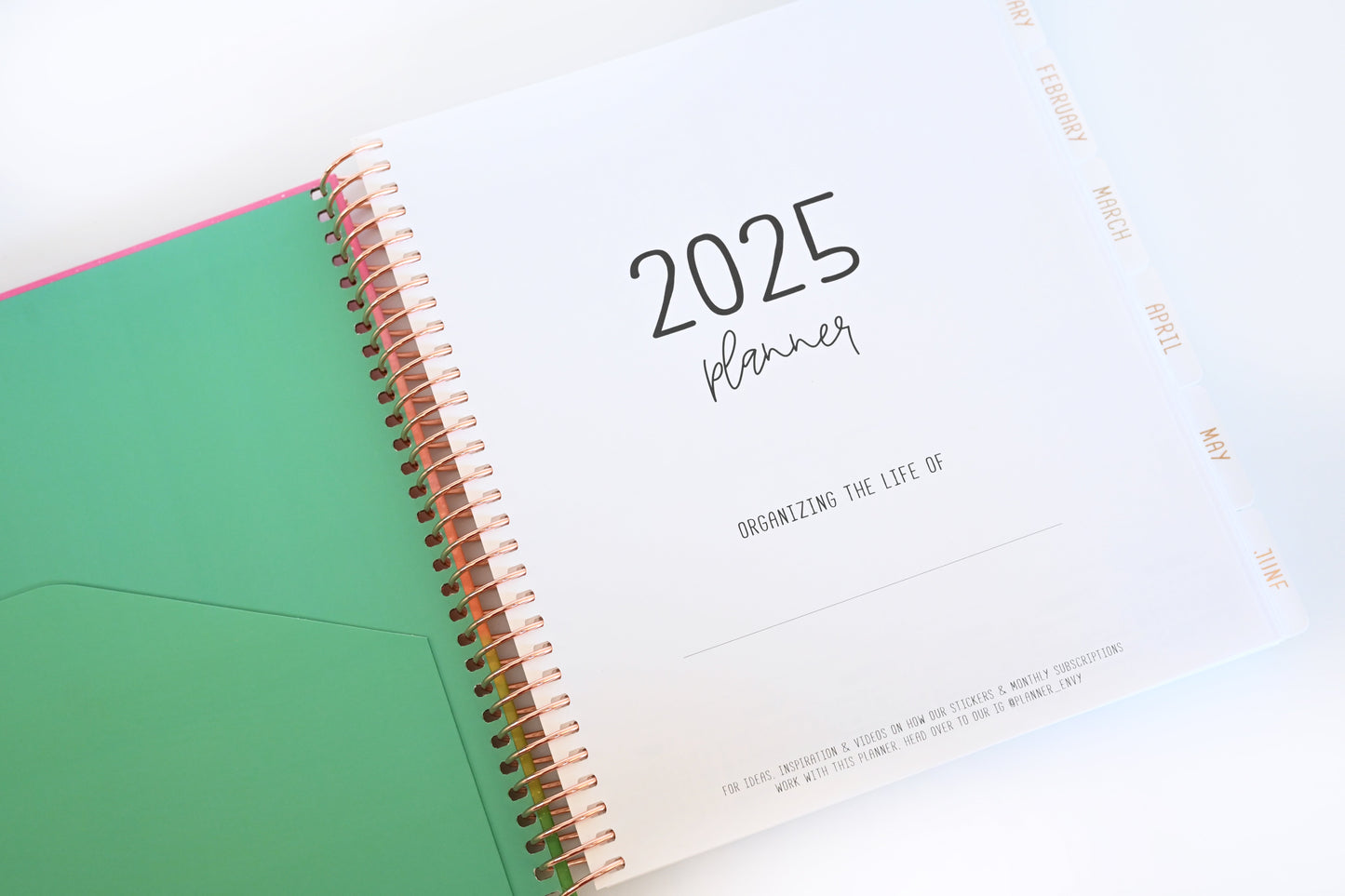 2025 Planner - Mini Signature Layout, Spiral Bound - "Rainbow Glitz" (#501)