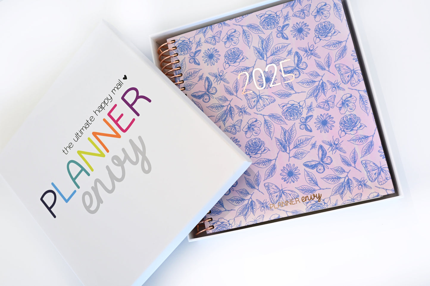 2025 Planner - Mini Horizontal Layout, Spiral Bound - "Butterfly Doodles" (#409)