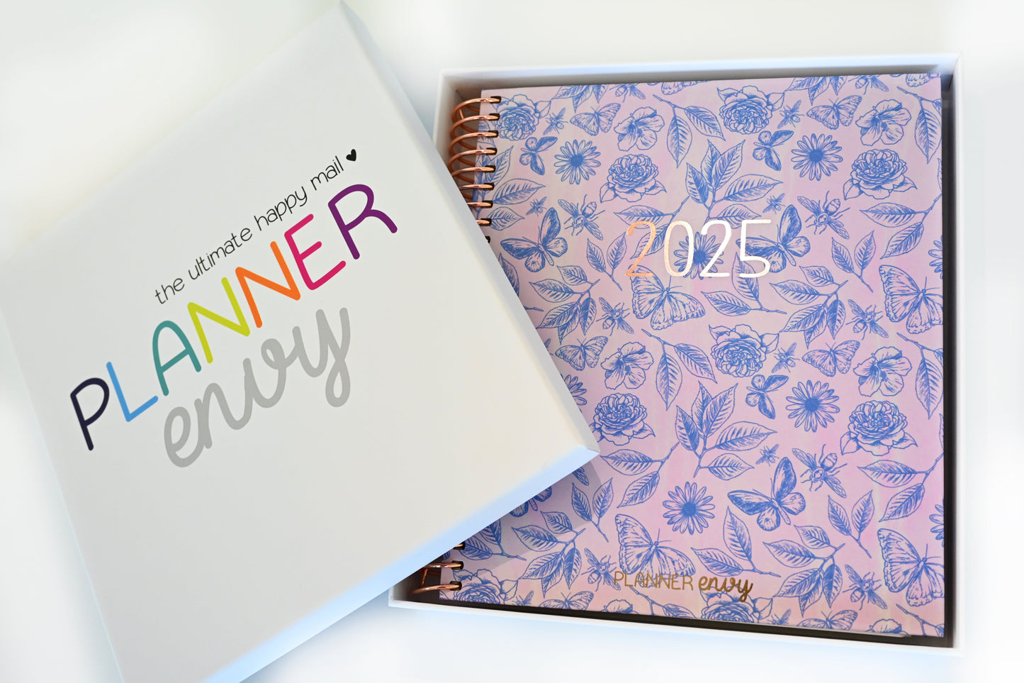 2025 Planner - Horizontal Layout, Spiral Bound - "Butterfly Doodles" (#109)