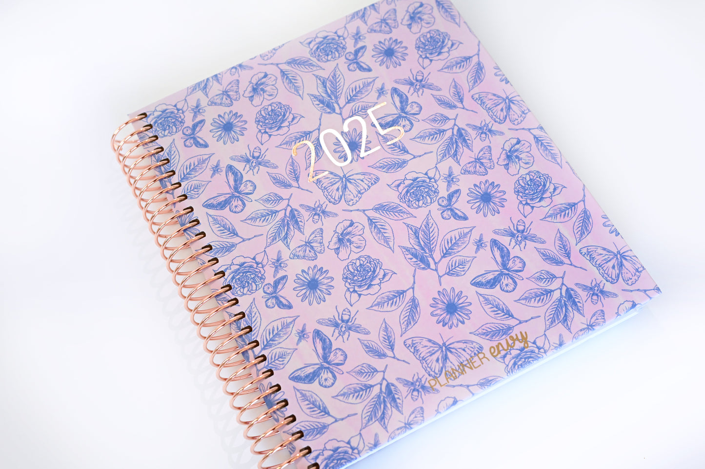 2025 Planner - Horizontal Layout, Spiral Bound - "Butterfly Doodles" (#109)