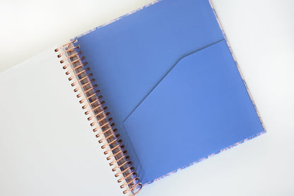 2025 Planner - Mini Horizontal Layout, Spiral Bound - "Butterfly Doodles" (#409)