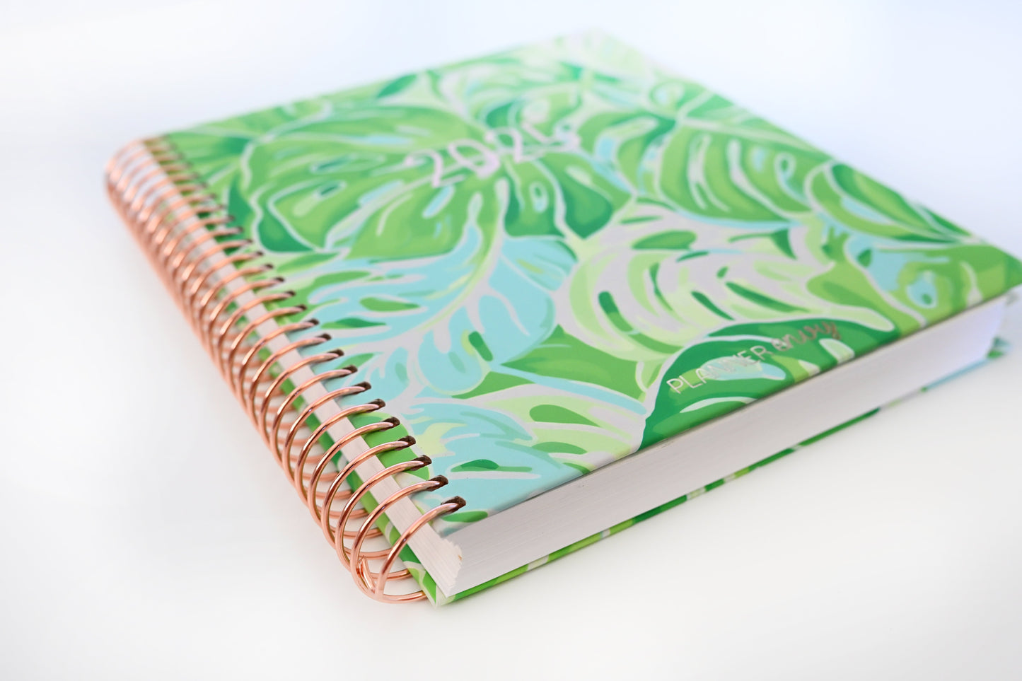2025 Planner - Horizontal Layout, Spiral Bound - "Tropical Greens" (#111)