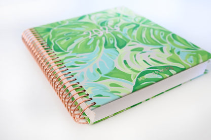 2025 Planner - Mini Horizontal Layout, Spiral Bound - "Tropical Greens" (#411)