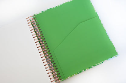 2025 Planner - Horizontal Layout, Spiral Bound - "Tropical Greens" (#111)