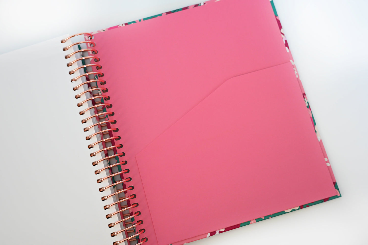 2025 Planner - Vertical Layout, Spiral Bound - "Teal & Pink Floral" (#305)