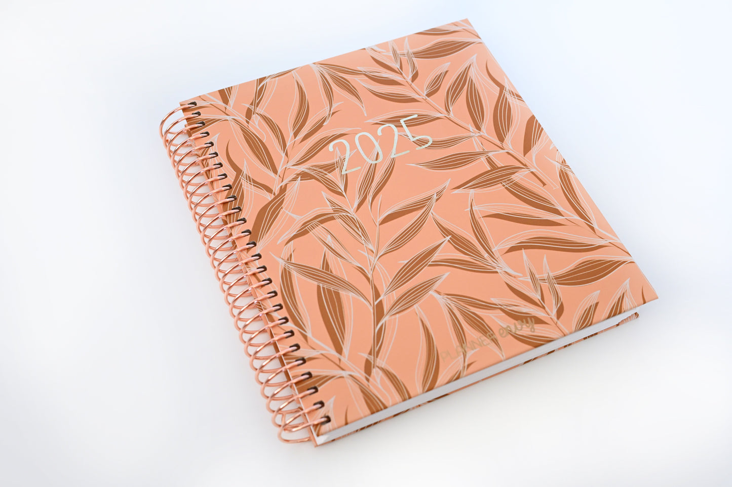 2025 Planner - Vertical Layout, Spiral Bound - "Golden Leaves" (#307)