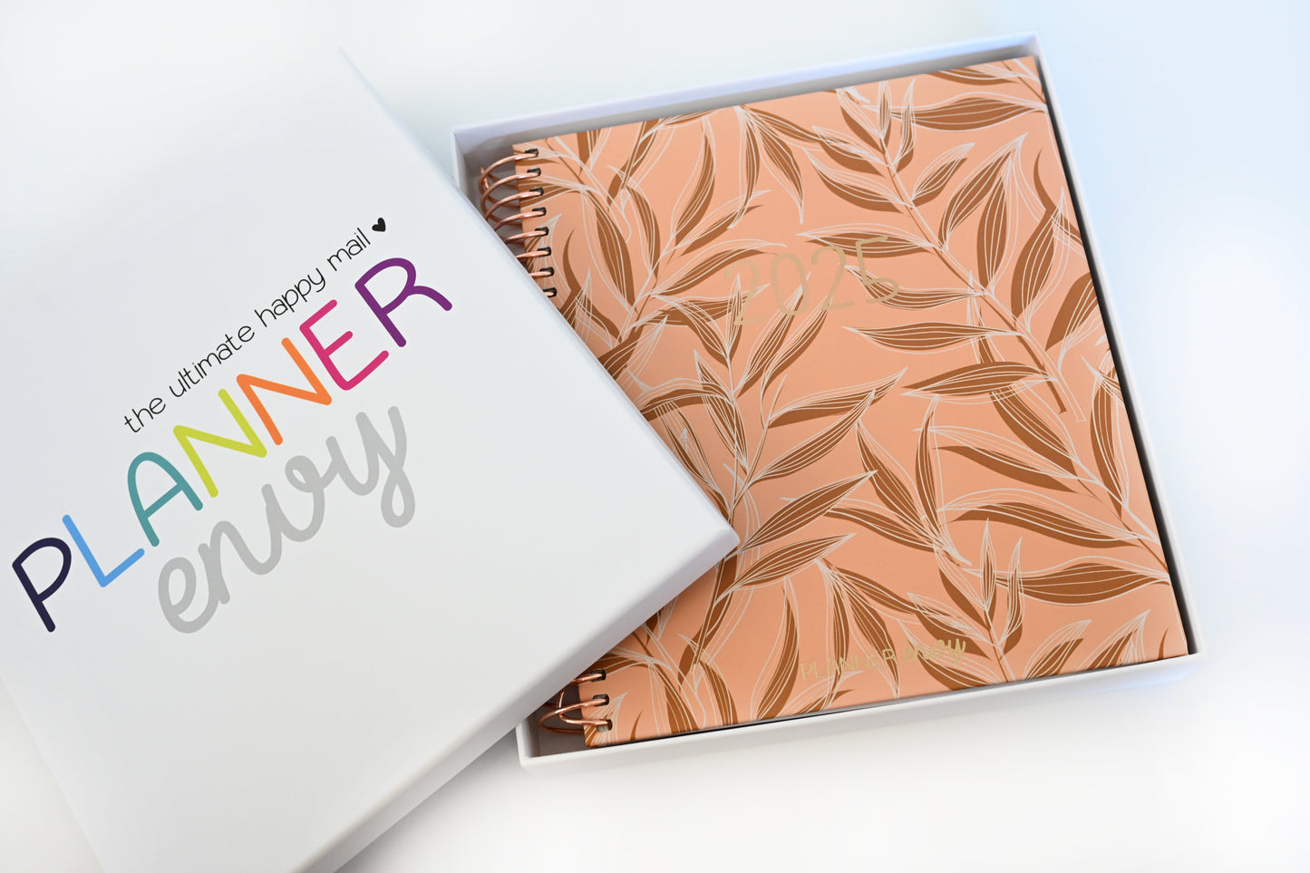 2025 Planner - Mini Horizontal Layout, Spiral Bound - "Golden Leaves" (#407)